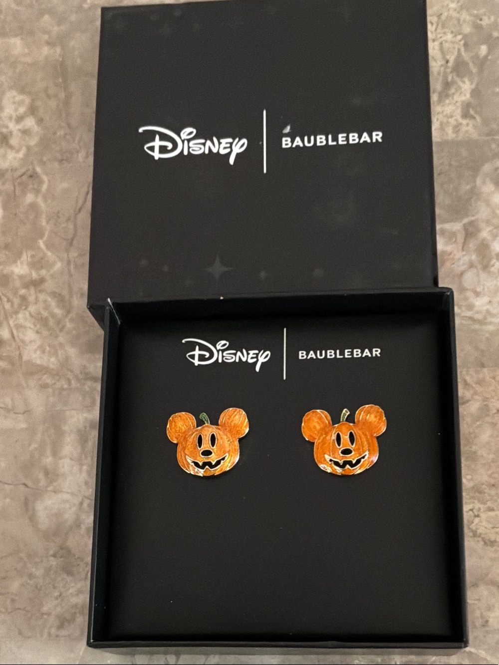 Disney x BaubleBar Orange Pumpkin Mickey Stud Earrings
